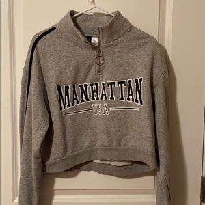 Cropped Quarter Zip Sweater Shirt. NEVER WORN!!